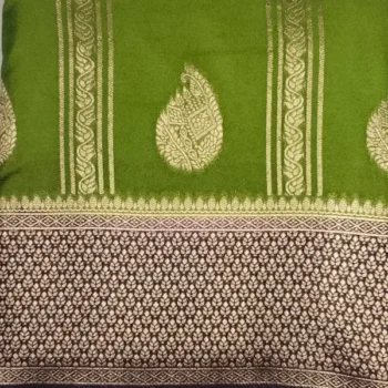 1000290319 Semi Silk Greenish Yellow Color With Magenta-Red Border