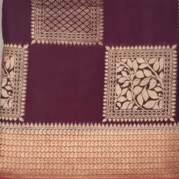 Semi Silk Magenta Red Color With Orangy Red Border