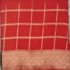 Semi Silk Magenta Red Color With Orangy Red Border