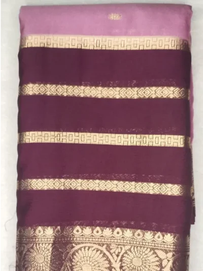 1000290523 Soft Silk Magenta Color With Brown Border