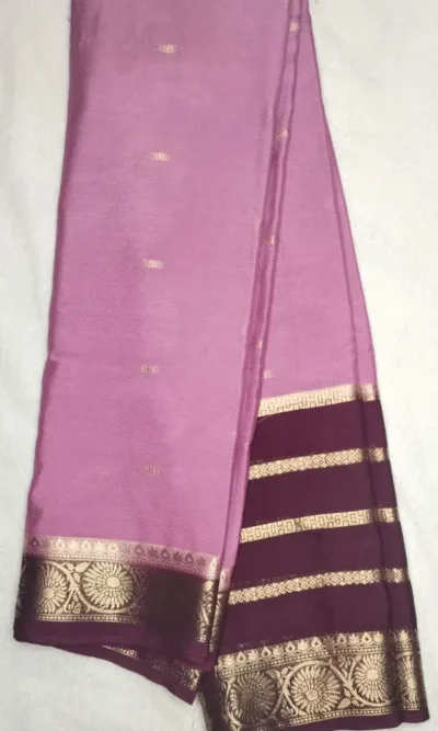 1000290525 Soft Silk Magenta Color With Brown Border