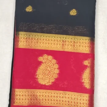 Anushree Butta Green Color with Red Border