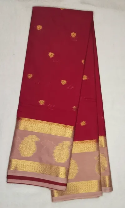 Anushree Butta Red Color With Pink Border