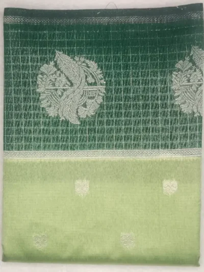 Karunadu Sarees Avocado Drab Color With Green Border