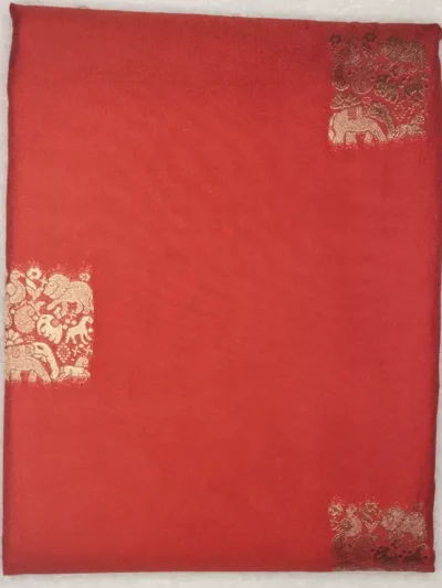 1-IMG_20260125_172021 Pure Semi Silk Matte Red Color With Neutral Purple Border