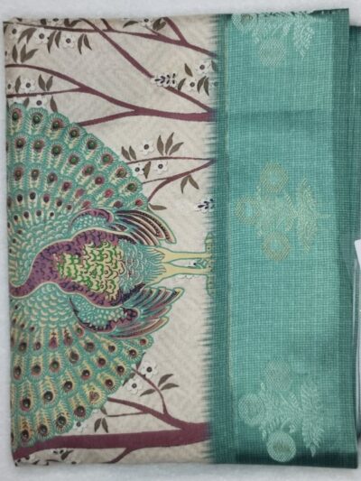 Premium Cotton Sarees Ivory Gray Color