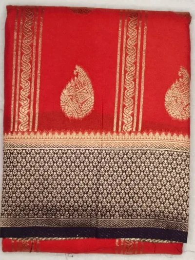 1000290325 Semi Silk Lucky Red Color With Bleached Cedar Border