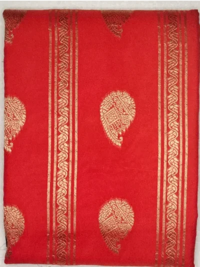 1000290326 Semi Silk Lucky Red Color With Bleached Cedar Border