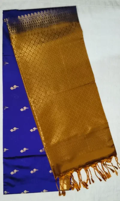 11-IMG_20260126_153809 Pure Soft Silk Purply Blue Color With Gold Border