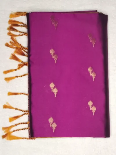 12-IMG_20260126_153837 Pure Soft Silk Shocking Violet Color With Gold Border