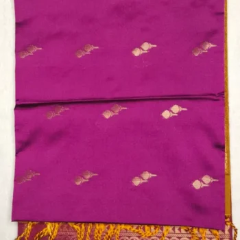 13-IMG_20260126_153849 Pure Soft Silk Shocking Violet Color With Gold Border