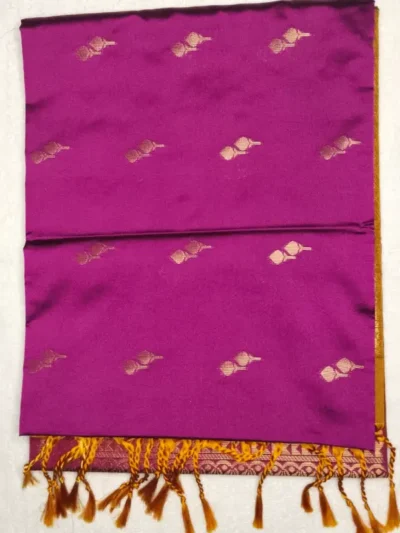 13-IMG_20260126_153849 Pure Soft Silk Shocking Violet Color With Gold Border