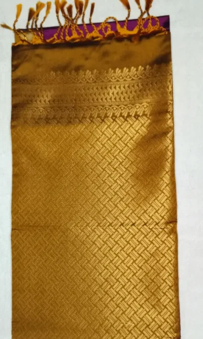 14-IMG_20260126_153906 Pure Soft Silk Shocking Violet Color With Gold Border