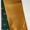 Pure Soft Silk Charleston Green Color With Gold Border