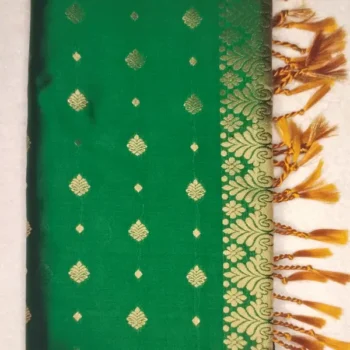 20-IMG_20260126_215743 Pure Soft Silk Formal Green Color With Gold Border