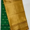 Pure Soft Silk Formal Green Color With Gold Border