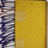 Pure Soft Silk Bold Yellow Color With Cool Purple Border