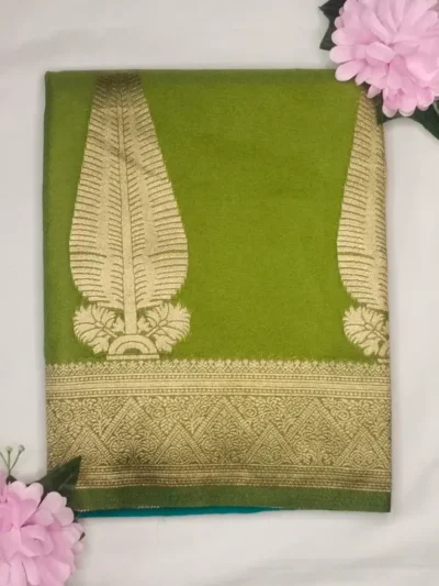 3-IMG_20260125_133412 Pure Semi Silk Dark Cyan Color With Marsh Border