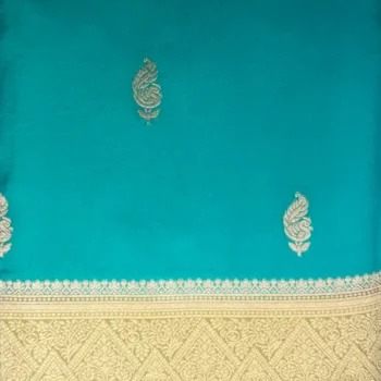 3-IMG_20260125_133704 Pure Semi Silk Dark Cyan Color With Marsh Border