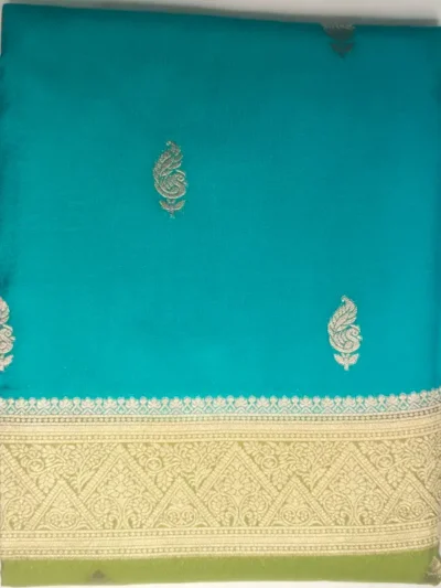 3-IMG_20260125_133704 Pure Semi Silk Dark Cyan Color With Marsh Border