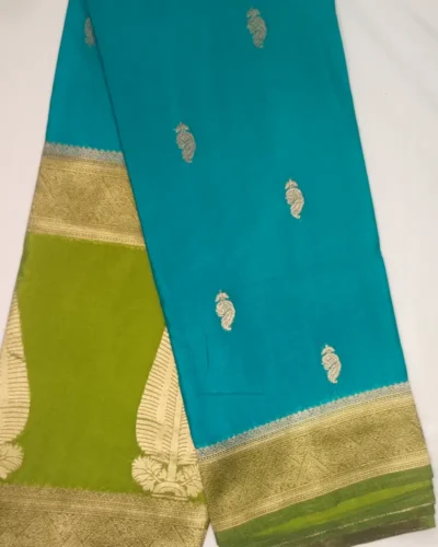 3-IMG_20260125_133812 Pure Semi Silk Dark Cyan Color With Marsh Border