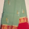 Premium Silk Sarees Battleship Gray Color With Tart Cherry Border