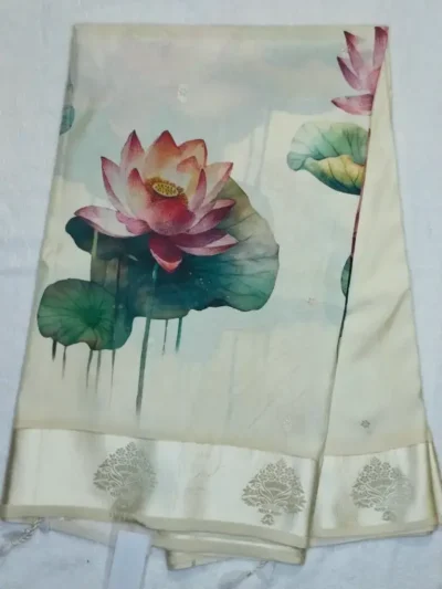 Premium Cotton Sarees Neutral Turquoise Color