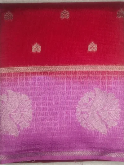 Karunadu Sarees Shiny Burgundy Color With Lavender Magenta Border