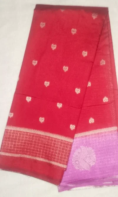 Karunadu Sarees Shiny Burgundy Color With Lavender Magenta Border