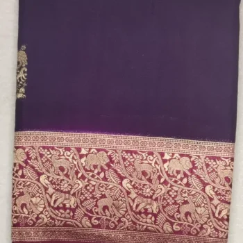 4-IMG_20260125_172323 Pure Semi Silk Old Purple Color With Camelot Border