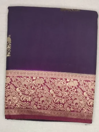 4-IMG_20260125_172323 Pure Semi Silk Old Purple Color With Camelot Border