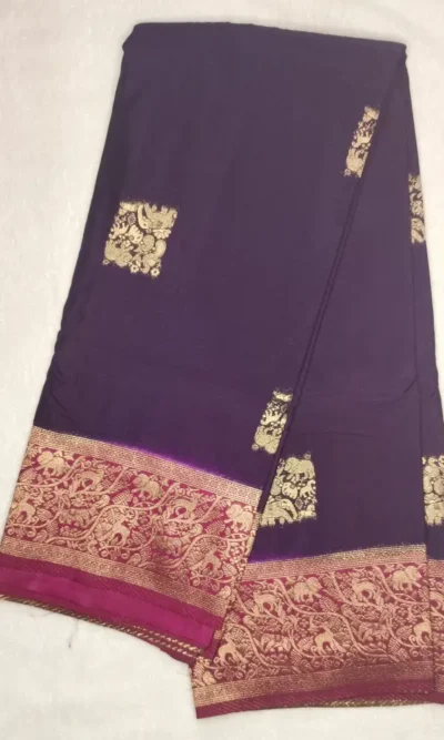 4-IMG_20260125_172358 Pure Semi Silk Old Purple Color With Camelot Border