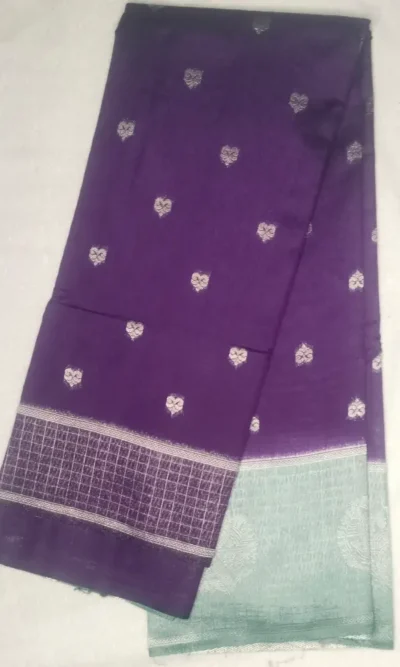 5-IMG_20260125_155743 Karunadu Sarees Midnight Purple Color With Neutral Blue-Green Border