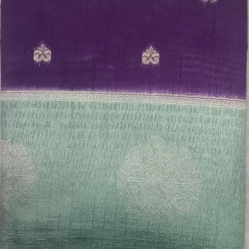 5-IMG_20260125_161014 Karunadu Sarees Midnight Purple Color With Neutral Blue-Green Border