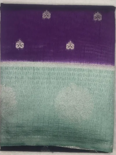 5-IMG_20260125_161014 Karunadu Sarees Midnight Purple Color With Neutral Blue-Green Border