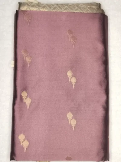 Pure Soft Silk Matte Old Rose Color With Warm Gray Border