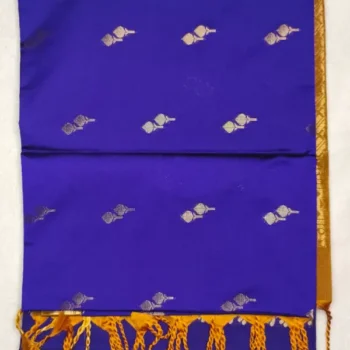 9-IMG_20260126_153734 Pure Soft Silk Purply Blue Color With Gold Border