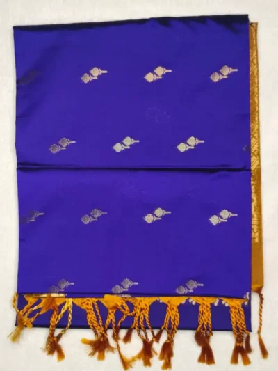 9-IMG_20260126_153734 Pure Soft Silk Purply Blue Color With Gold Border